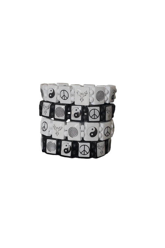 4 pack of "emblem" bracelets