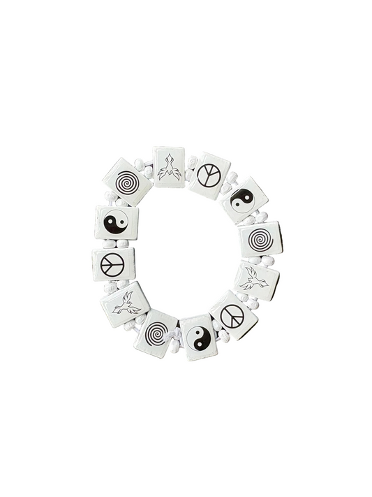 white "emblem" bracelets